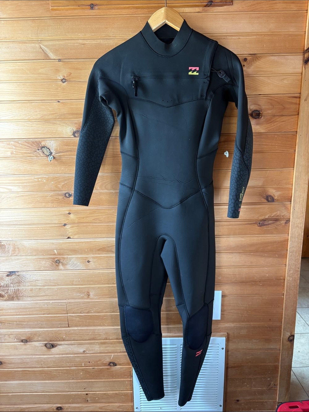 Billabong Black Full Wetsuit with Pink Logo